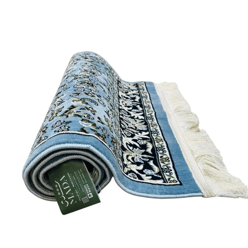 Original Al Rawdah Riaz-ul-Jannah Prayer Mat 8mm – Made in Madinah (KSA) (Light Blue)