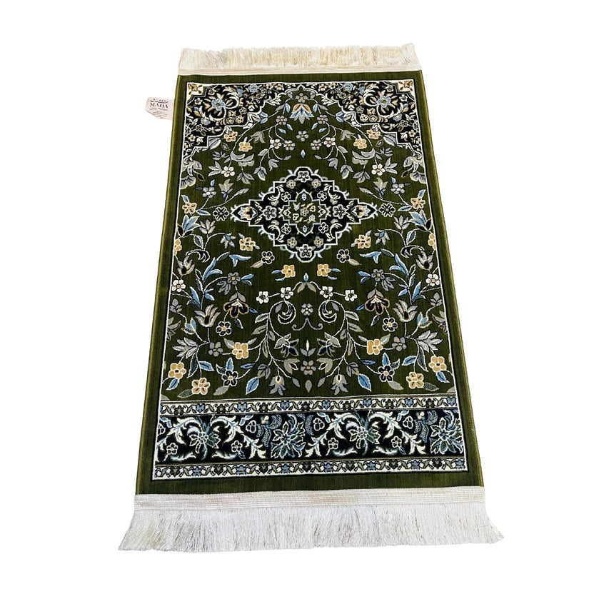 Al Rawdah Green Prayer Mat 3mm Thick, Made in Medina, Saudia Arabia