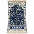 Syrian Prayer Mat – Soft Velvet Imported Janamaz (Navy Blue)