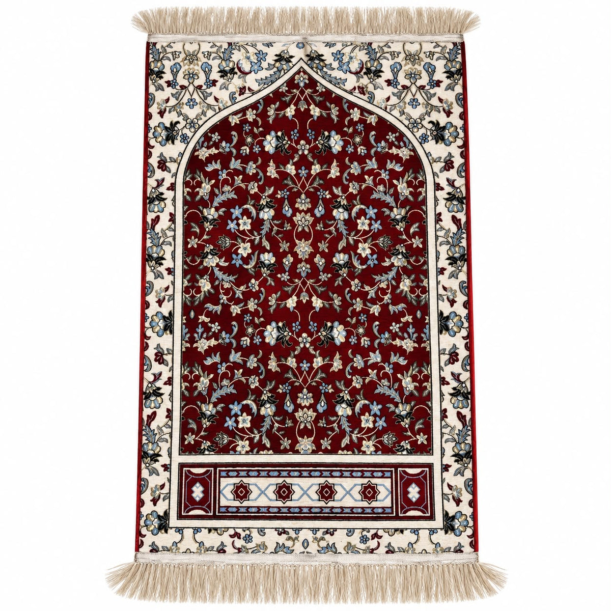 Syrian Prayer Mat – Soft Velvet Imported Janamaz (Red)